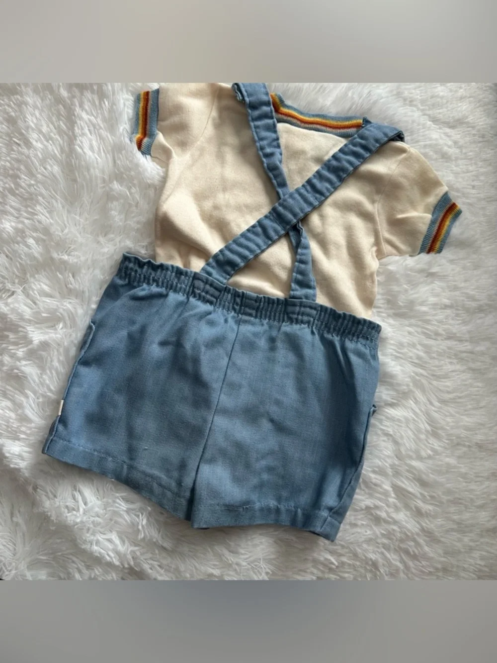 VTG Carters Shortalls & matching shirt baby boys 2T overall outfit - Picture 7 of 11